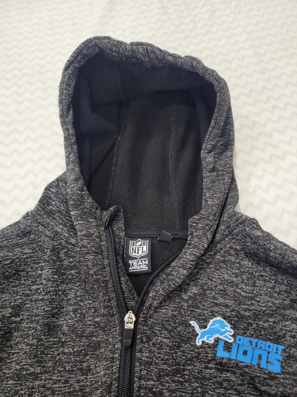 NFL Detroit Lions  Kids L (14/16)  Charcoal Zip Hoodie